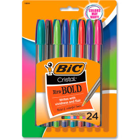 BIC® Cristal Xtra Bold Ballpoint Pen Stick Bold 1.6 mm Assorted Ink & Barrel Colors 24/PK