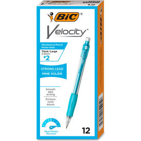 Bic® Velocity Mechanical Pencil Refillable Rubber Grip 0.9mm Black Barrel Dozen