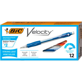Bic® Velocity Mechanical Pencil Refillable Rubber Grip 0.7mm Blue Barrel Dozen