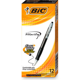 BIC® Velocity Easy Glide Ballpoint Pen Retractable Medium 1 mm Black Ink Dozen
