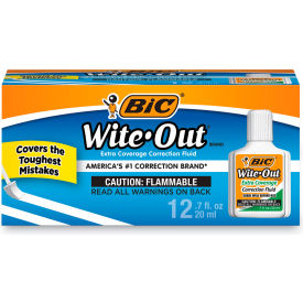 Bic® Wite-Out® Extra Coverage Correction Fluid Foam Applicator 20 ml White 12/Dozen