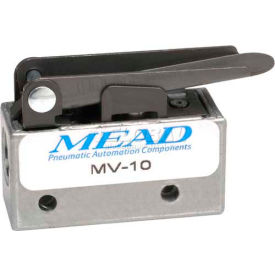 Bimba Mfg Company MV-10 Bimba-Mead Air Valve MV-10, 3 Port, 2 Pos, Mechanical, 1/8" NPTF Port, Straight Leaf Actr image.
