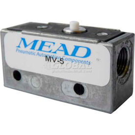 Bimba Mfg Company MV-5 Bimba-Mead Air Valve MV-5, 3 Port, 2 Pos, Mechanical, 1/8" NPTF Port, Pin Plunger Actuator image.