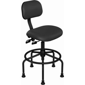 Bio Fit BTS-H-HG-FFAC-06-P28540 BLACK BioFit Operator Chair - Multifunctional Control- Height 25 - 32" - Black Vinyl - Black Powder Coat image.