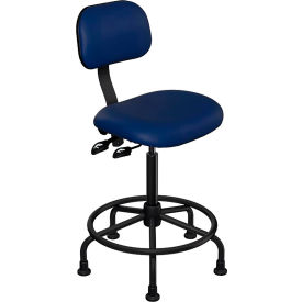 Bio Fit BTS-M-HG-P28542 ROYAL BioFit Operator Chair -  Height 21 - 28" - Blue Vinyl - Black Powdercoat Frame image.