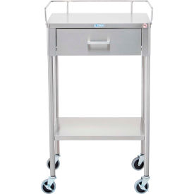 Blickman, Inc, 217850000 Blickman 7850SS Ferguson Anesthesia Utility Table with 1 Drawer, 20"L x 16"W x 34"H image.