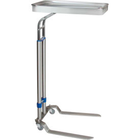 Blickman, Inc, 668869000 Blickman 8869SS Benjamin Foot Operated Stainless Steel Mayo Stand, 16" x 21" Tray image.