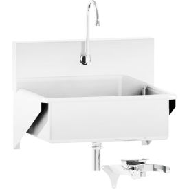 Blickman, Inc, 1317878000 Blickman Single Station Windsor Scrub Sink, Wall Mounted with Knee Action Control, Stainless Steel image.
