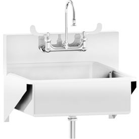 Blickman, Inc, 1317878004 Blickman Single Station Windsor Scrub Sink, Wall Mounted with Elbow Action Control, Stainless Steel image.