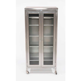 Blickman, Inc, 1537971002 Blickman 7971SS-1 Paul Instrument and Supply Cabinet, 5 Stainless Shelves, 47-5/8"W x16"D x 79-1/4"H image.