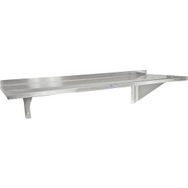 Blickman, Inc, 1813612000 Blickman Wall Shelf Assembly, 36"W x 12"D, with 2 Mounting Brackets, Stainless Steel image.