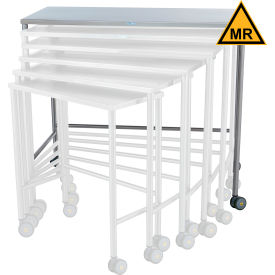 Blickman, Inc, 197822100 Blickman MRI Safe Stainless Steel Mobile Instrument Table, 48 x 42" image.