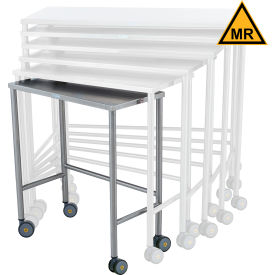 Blickman, Inc, 197827100 Blickman MRI Safe Stainless Steel Mobile Instrument Table, 28 x 14" image.