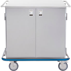 Blickman, Inc, 2293332000 Blickman Multi Purpose Case Cart, 42"W x 40 1/2"H x 29"D, 1 S/S Wire Pullout Shelf, 2 Solid Doors image.