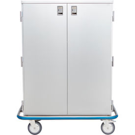 Blickman, Inc, 2293335000 Blickman Ultra Space Saver Case Cart, 42"W x 55 1/2"H x 29"D, 2 S/S Wire Shelves, 2 Solid Doors image.