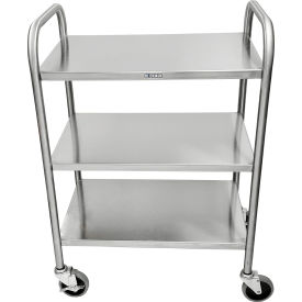 Blickman, Inc, 2427536000 Blickman Standard Medium Duty Utility Cart, 3 Open Shelves, Depth Wise Handrails image.