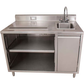 Bk Resources, Inc. BEVT-3060R BK Resources Stainless Beverage Table, Sink On Right, 5"Riser Electric Outlet 30X60 image.