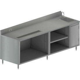 Bk Resources, Inc. BEVT-3096R BK Resources Stainless Beverage Table, Sink On Right, 5"Riser Electric Outlet 30X96 image.
