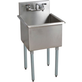 BK Resources® 1-Compartment Budget Sink 36 X 24 X 14 Deep 8 Faucet Holes Galvanized Legs