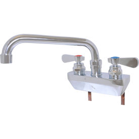Solid Body Faucet, 14" Swing Spout, 4" O.C. Shallow Splash Mount view 2