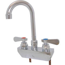 Solid Body Faucet, 8" Gooseneck Spout, 4" O.C. Shallow Splash Mount view 2