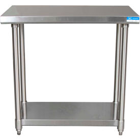 BK Resources 304 Stainless Steel Table 36 x 30"" Adjustable Undershelf 16 Gauge