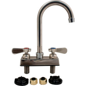Stainless Steel Faucet, 4-1/2" Gooseneck Spout, 4" Deck Mount view 2