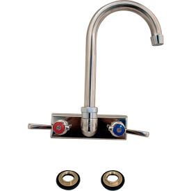 Stainless Steel Faucet 4-1/2 Gooseneck Spout, 4" Splash Mount view 2