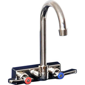 Stainless Steel Faucet, 8" Gooseneck Spout, 4" Splash Mount view 2