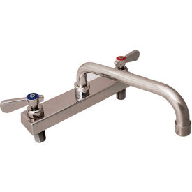 Evolution Stainless Steel Faucet, 12" Swing Spout, 8" Deck Mount view 2