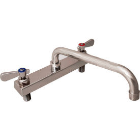 Stainless Steel Faucet, 14" Swing Spout, 8" Deck Mount view 2