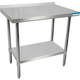 Bk Resources, Inc. SVTR-1824 BK Resources 430 Stainless Steel Table, 24 x 18", Undershelf, 1-1/2" Backsplash, 18 Gauge image.