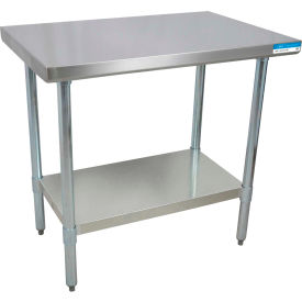 BK Resources 430 Stainless Steel Table 48 x 18"" Galvanized Undershelf 18 Gauge