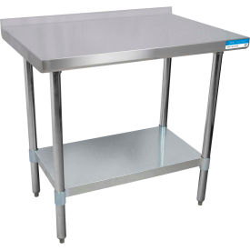 Bk Resources, Inc. VTTR-1824 BK Resources 430 Stainless Steel Table, 24 x 18", Galvanized Undershelf, 1-1/2" Backsplash, 18 Gauge image.