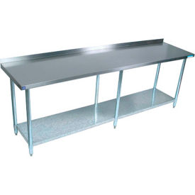 Bk Resources, Inc. VTTR-1884 BK Resources 430 Stainless Steel Table, 84 x 18", Undershelf, 1-1/2" Backsplash, 18 Gauge image.