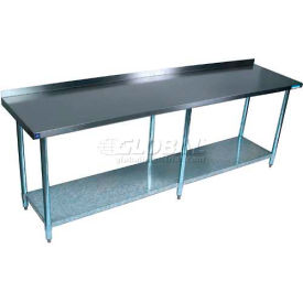 Bk Resources, Inc. VTTR-8424 BK Resources 430 Stainless Steel Table, 84 x 24", Undershelf, 1-1/2" Backsplash, 18 Gauge image.