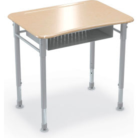 MooreCo Astute Hard Plastic Desk 26"W x 19-5/16"D Fusion Maple with Matching Edge Band 