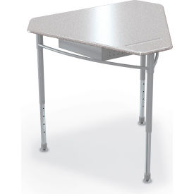 MooreCo Astute Hard Plastic Desk 33-13/16"W x 29-13/16"D Gray Nebula w/ Matching Edge Band 
