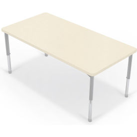 MooreCo 6030 Hierarchy Activity Rectangle Table Neutral Weft Matching Edge 