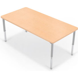 MooreCo 6030 Hierarchy Activity Rectangle Table Youth Height Fusion Maple Matching Edge 