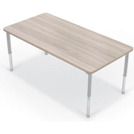 MooreCo 6030 Hierarchy Activity Rectangle Table Youth Height Gray Elm Matching Edge 