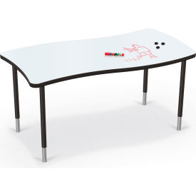Hierarchy Creator Rectangle Table, Porcelain Steel Top, Black legs view 2