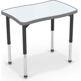 Hierarchy Creator Rectangle Desk, Porcelain Steel Top, Black Legs view 2