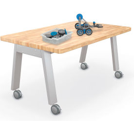 MooreCo 6036 Compass Makerspace Table 36"L x 60"W x 29-5/8"H Butcher Block Top 