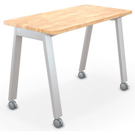 MooreCo 6030 Compass Makerspace Table 30"L x 60"W x 42-5/8"H Butcher Block Top 