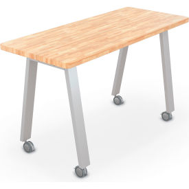 MooreCo 7230 Compass Makerspace Table 30"L x 72"W x 42-5/8"H Butcher Block Top 