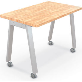 MooreCo 6036 Compass Makerspace Table 36"L x 60"W x 42-5/8"H Butcher Block Top 