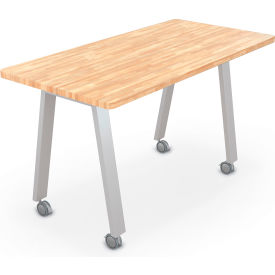 MooreCo 7236 Compass Makerspace Table 36"L x 72"W x 42-5/8"H Butcher Block Top 