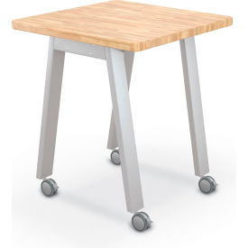 MooreCo 3636 Compass Makerspace Table 36"L x 36"W x 42-5/8"H Butcher Block Top 