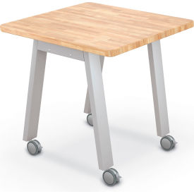 MooreCo 3636 Compass Makerspace Table 36"L x 36"W x 36-5/8"H Butcher Block Top 